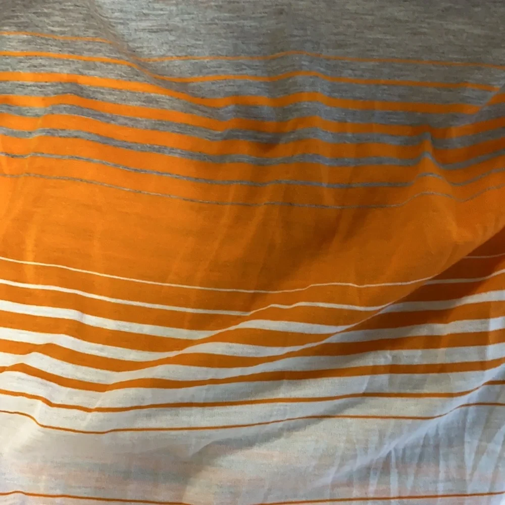 Gray Orange and White Knit Infinity Scarf - Picture 2 of 3